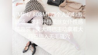 [MP4/ 808M] 两个人的刺激战场，萝莉开档黑丝女仆性感情趣装，交大鸡巴主动拿着大鸡巴插入无毛骚穴